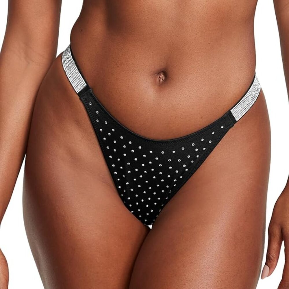 Victoria's Secret Shine Strap Thong Bikini Bottom Size Medium